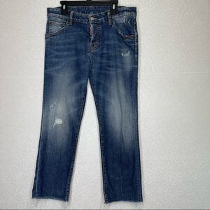 𝅺dsquared2 Raw Hem Distressed Crop Jeans 42